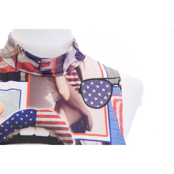 Chicshoppe Womens Cropped Tank Top Pencil Skirt 2 Pc Set Americana USA Sz XL - Picture 6 of 13